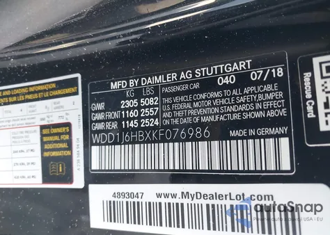 2019 Mercedes-Benz E 450 z USA, uszkodzony, nr VIN WDD1J6HBXKF076986